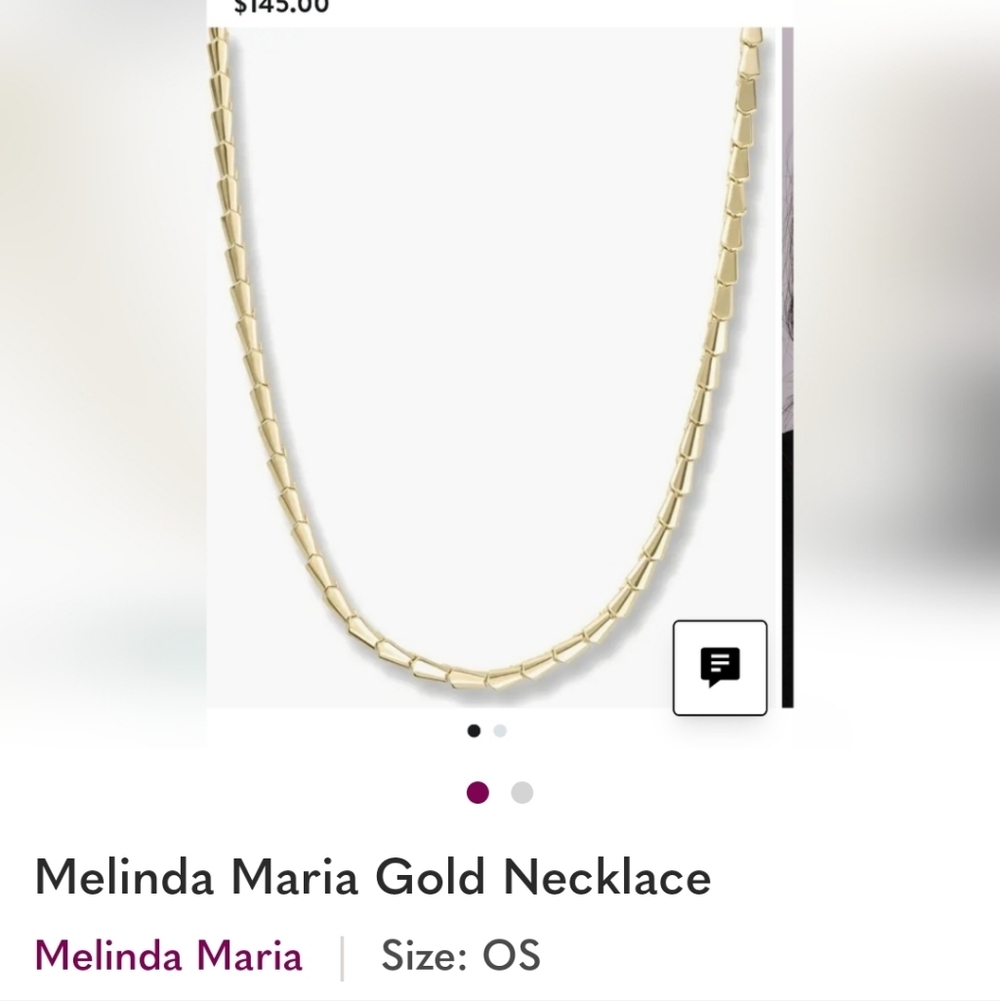 Melinda Maria New Necklace 15 Inch Gold